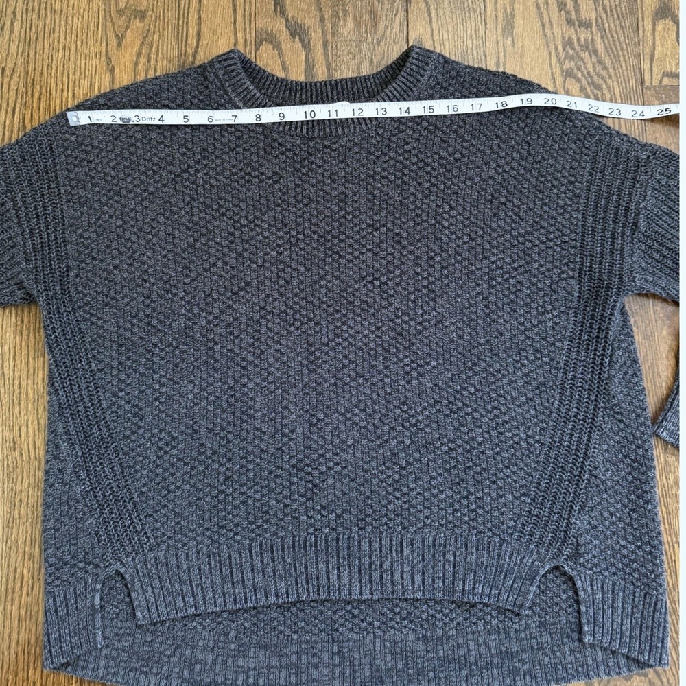 Universal Thread‎ Gray Textured Knit Sweater High Low Womens Large Cotton Blend - Picture 3 of 8